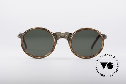 Jean Paul Gaultier 56-3272 Round 90's Shades, designer frame with 'JPG' logos on bridge & temples, Made for Men and Women Jean Paul Gaultier 56-3272 Round 90's Shades, designer frame with 'JPG' logos on bridge & temples, Made for Men and Women