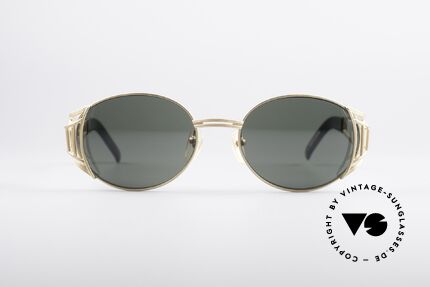 Jean Paul Gaultier 58-6102 Steampunk Designer Shades, sunglasses from 1997 with matt gold frame finish, Made for Men and Women
