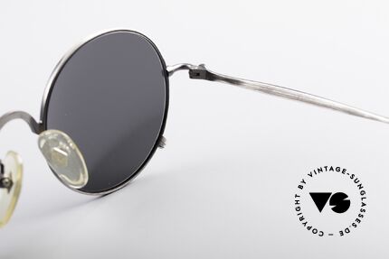Jean Paul Gaultier 55-1176 Round JPG Vintage Frame, dark gray UV400 sun lenses (100% UV protection), Made for Men and Women