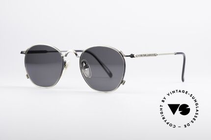 Jean Paul Gaultier 55-0171 90's Panto Frame, high-class finish (brushed metal anthracite); noble!, Made for Men and Women