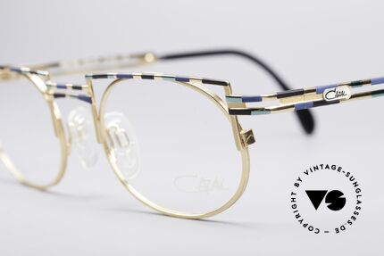 Cazal 759 No Retro 90's Vintage Frame, noble frame finish / pattern in navy turquoise-black-gold, Made for Men and Women