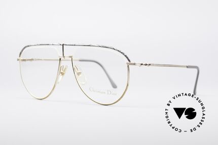 Christian Dior 2582 80's Men's Frame, golden frame with gray marbled appliqué; very special, Made for Men