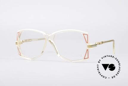 Cazal 172 Crystal Clear 80's Frame, rare 80's designer eyeglasses by Cazal (W.Germany), Made for Women