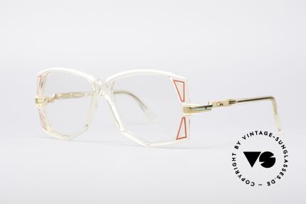 Cazal 172 Crystal Clear 80's Frame, characteristical for the old 1980's CAZAL 100series, Made for Women
