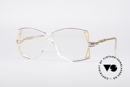 Cazal 172 Crystal Clear 80's Frame, rare 80's designer eyeglasses by Cazal (W.Germany), Made for Women