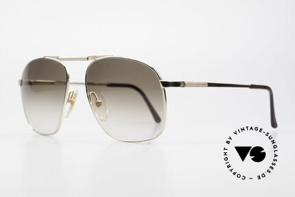 Dunhill 6046 Old 80's Aviator Luxury Glasses, gold-plated metal frame with brown gradient lenses, Made for Men