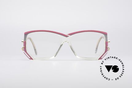 Cazal 197 80's Designer Glasses, crystal clear frame with a brilliant color composition, Made for Women