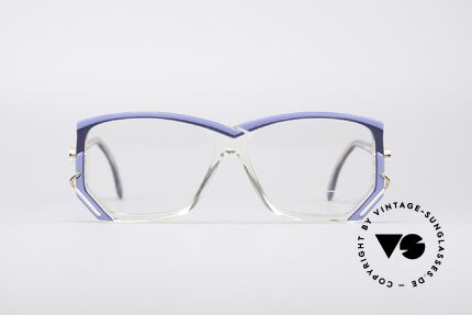 Cazal 197 80's Designer Glasses, crystal clear frame with a brilliant color composition, Made for Women