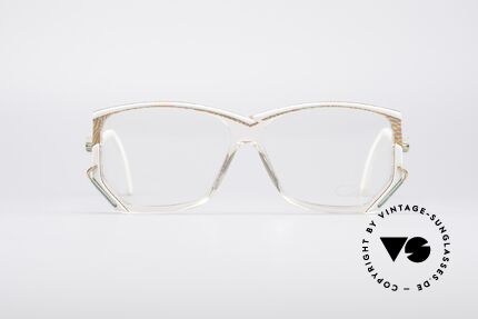 Cazal 197 80's Designer Glasses, crystal clear frame with a brilliant color composition, Made for Women