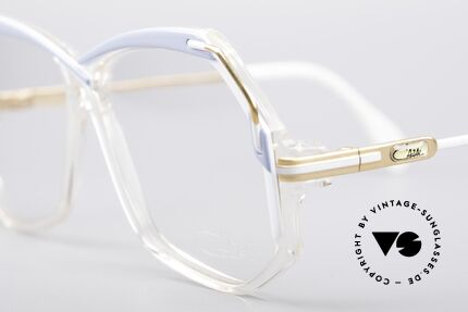 Cazal 189 80's Vintage Designer Frame, crystal clear frame with white and sky-blue, Made for Men and Women