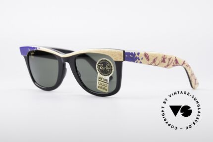 Ray Ban Wayfarer I Olympic Games Lillehammer, B&L quality mineral lenses (for 100% UV-protection), Made for Men and Women