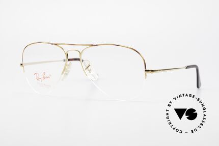 Ray Ban Aviator Half Rimless Frame Tortuga, vintage Ray-Ban eyeglass-frame of the 1980's, Made for Men and Women