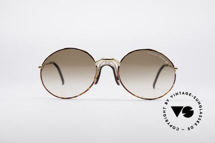 Porsche 5658 Round 90's Vintage Shades, noble finished frame with comfortable 'saddle bridge', Made for Men