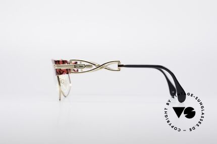 Cazal 253 Ladies Designer Glasses, offical Cazal color description: ruby-anthracite / gold, Made for Women