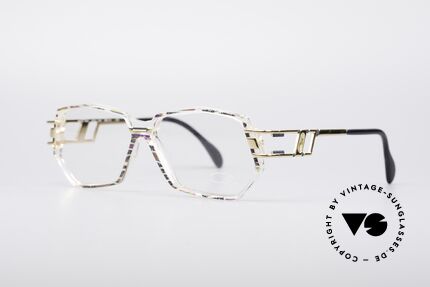 Cazal 359 90's Hip Hop Eyeglasses, color description: granite-olive-fuchsia / crystal / gold, Made for Women