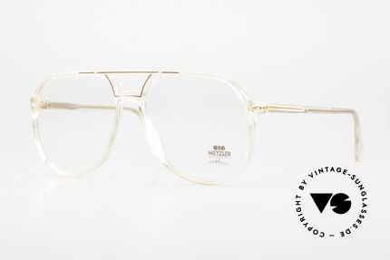 Metzler 0663 80's En Vogue Eyeglasses, crystal frame with brown stripes around the bridge, Made for Men