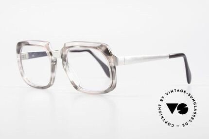 Metzler 6546 True Vintage No Retro Frame, distinctive 80's frame coloring (grey-translucent/silver), Made for Men
