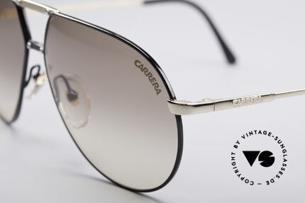 Carrera 5326 - L 80's Men's Sunglasses, black/gold frame finish with little adornment screws, Made for Men