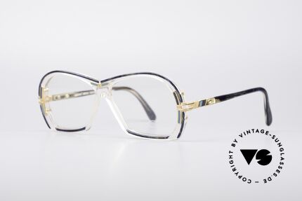 Cazal 314 80's True Vintage Glasses, frame coloring and pattern in blue-gray marbled, Made for Women