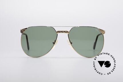 Alpina M42 80's Designer Sunglasses, bicolor (gold-silver) frame with striking pattern, Made for Men