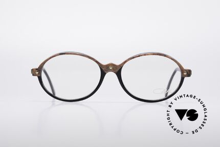 Cazal 328 Oval Vintage Eyeglasses, discreet colored (black / brown-marble / gold), Made for Women