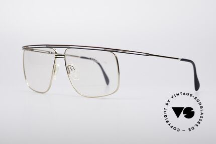 Neostyle Jet 22 80's Men's Eyeglasses, subtle frame coloring in brown, blue & gold, Made for Men