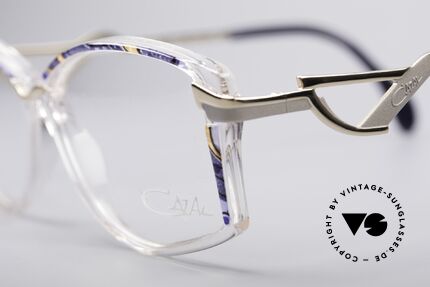 Cazal 369 90's Ladies Designer Glasses, official Cazal color 823: crystal / azure-amber / gold, Made for Women