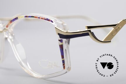 Cazal 369 90's Vintage No Retro Specs, official Cazal col. code 813: crystal / multicolor / gold, Made for Women