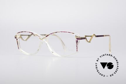 Cazal 369 90's Vintage No Retro Specs, CAZAL color code 824: crystal / lilac-fuchsia / gold, Made for Women