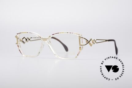 Cazal 367 90's Vintage Frame No Retro, crystal clear frame with ruby-mint multicolor pattern, Made for Women