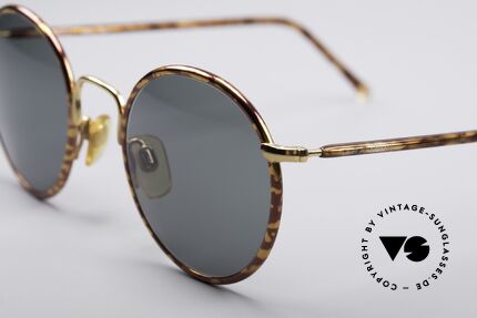 Giorgio Armani 148 Small 90's Panto Glasses, elegant color combination of chestnut brown & gold, Made for Men
