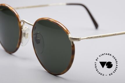 Giorgio Armani 112 90's Panto Sunglasses, elegant color combination of light tortoise and gold, Made for Men