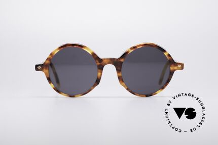 Giorgio Armani 319 Round 90's Sunglasses, round frame design with interesting pattern (amber), Made for Men