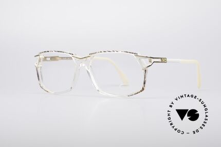 Cazal 371 No Retro Frame True Vintage, crystal clear plastic frame with honey-pearl pattern, Made for Men and Women