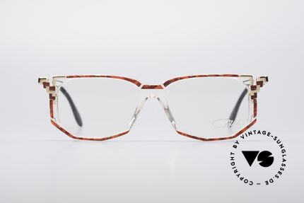 Cazal 357 90's Vintage Designer Specs, color code 749: grenadine-sand mottled / crystal, Made for Women