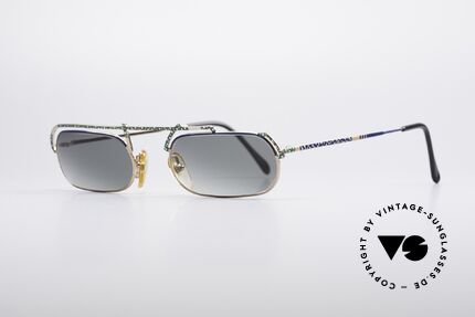 Casanova LC29 Artful 80's Sunglasses, blue-green-yellow-white dotted; a true eye-catcher, Made for Men and Women