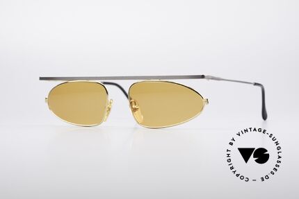 Taxi 201 by Casanova 80's Designer Frame, yellow-gold frame with gaudy orange lenses (100% UV), Made for Men and Women