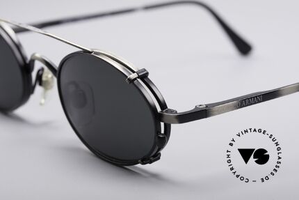 Giorgio Armani 122 Clip On Vintage Frame, flexible spring hinges for an excellent wearing comfort, Made for Men and Women