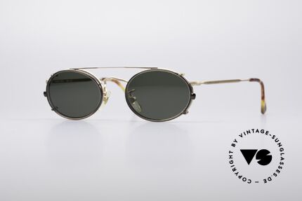 Giorgio Armani 131 Glasses With Sun Clip, oval GIORGIO ARMANI vintage designer sunglasses, Made for Men and Women