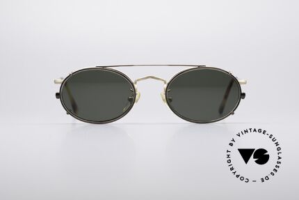 Giorgio Armani 131 Glasses With Sun Clip, matt-gold frame with a sun clip in antique-bronze, Made for Men and Women