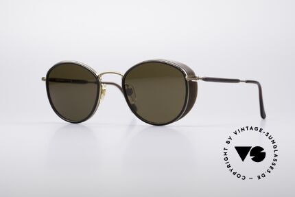 Giorgio Armani 655 Round 90's Shades, 90's Armani designer sunglasses with small side shields, Made for Men and Women