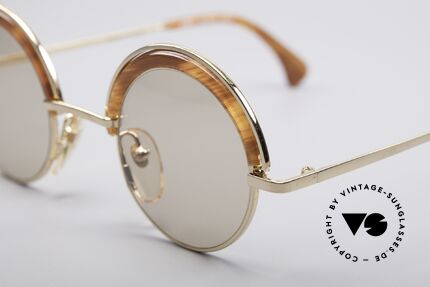Alain Mikli 631 / 246 Round 80's Glasses, patterned like a wood texture (fancy and noble), Made for Men and Women