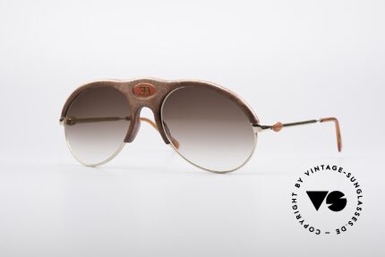 Bugatti 64752 70's Leather Sunglasses, designer luxury sunglasses by Bugatti from the 1970's, Made for Men
