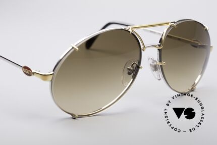 Bugatti 65360 80's Frame With Extra Lenses, tangible top-notch craftmanship (100% UV protect.), Made for Men