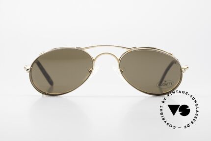 Bugatti 23407 Men's Eyeglasses With Clip On, unworn (like all our rare vintage Bugatti eyewear), Made for Men