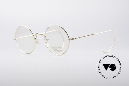 Savile Row Round 44/20 14kt Gold Frame, finest manufacturing (handmade in England, UK), Made for Men and Women