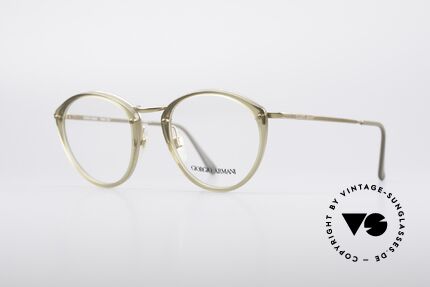 Giorgio Armani 354 80's Designer Glasses, interesting frame front with brass-colored metal parts, Made for Men and Women