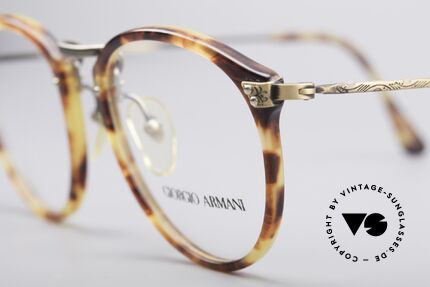 Giorgio Armani 318 90's Panto Glasses, amber / tortoise front & costly formed brass temples, Made for Men Giorgio Armani 318 90's Panto Glasses, amber / tortoise front & costly formed brass temples, Made for Men