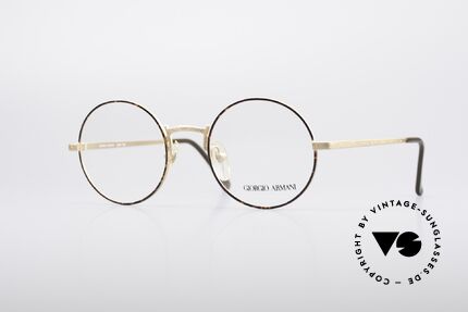 Giorgio Armani 129 Classic Round 80's Frame, rare vintage eyeglasses by famous Giorgio Armani, Made for Men and Women