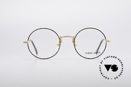 Giorgio Armani 129 Classic Round 80's Frame, discreet round framework; chestnut / gold colored, Made for Men and Women